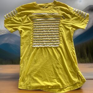 Switch Original Remarkable Top Large Yellow Cotton Logo Good Condition Zipper